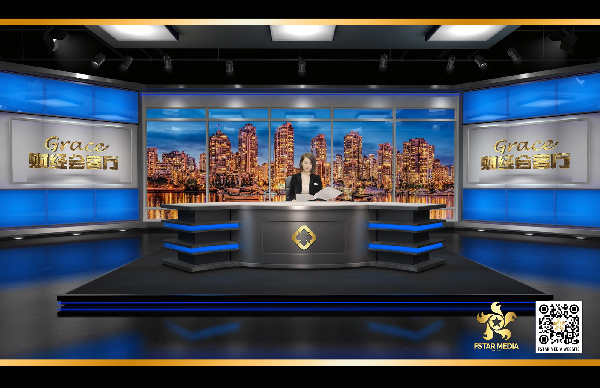 Fstar Media Media Production 01 温哥华虚拟演播室中文电视台主播网红