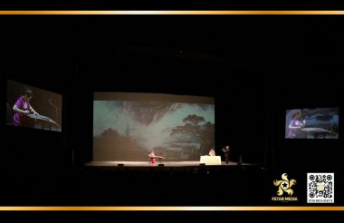 "天涯共此时"2015年萨斯卡通中秋晚会 聚星传媒舞台双投影超大背景设计