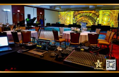 酒店会议室Ballroom墙面三台投影视频背景墙