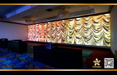 酒店会议室Ballroom墙面三台投影视频背景墙