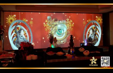 酒店会议室Ballroom墙面两台投影视频背景墙